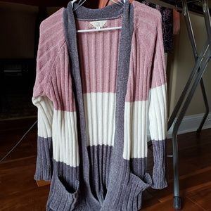 Pink Rose velvet cardigan